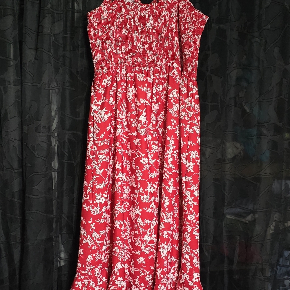 Grace Karin Red and White Floral Dress - Picture 2 of 4
